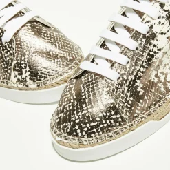 Hot Canal Saint Martin Baskets espadrilles en Cuir Lancry python marron