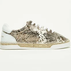 Hot Canal Saint Martin Baskets espadrilles en Cuir Lancry python marron