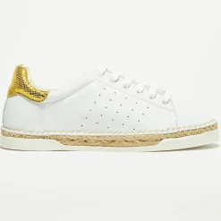 Sale Canal Saint Martin Baskets espadrilles en Cuir Lancry Roma blanc/jaune