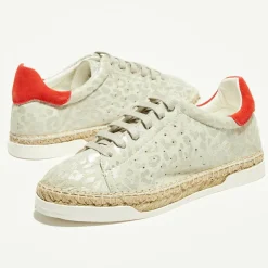 Femme Canal Saint Martin Baskets espadrilles en Cuir Lancry gris/léopard