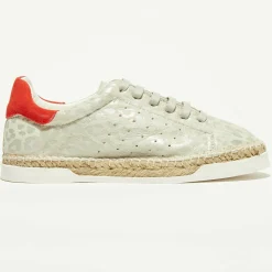 Femme Canal Saint Martin Baskets espadrilles en Cuir Lancry gris/léopard
