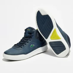 Discount Lacoste Baskets Explorateur Spt Mid 317 5 bleu marine/jaune
