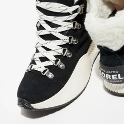 Femme Sorel Baskets imperméables en Velours de Cuir Ona III Conquest noir/blanc