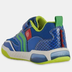 Geox Baskets Inek à scratchs bleu/jaune