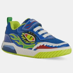 Geox Baskets Inek à scratchs bleu/jaune