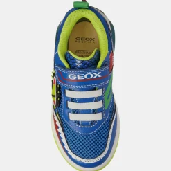 Geox Baskets Inek à scratchs bleu/jaune