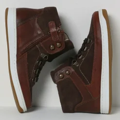 Enfant Cyrillus Baskets montantes en Cuir marron foncé