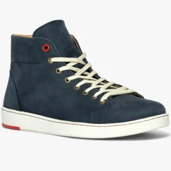 Hot Bocage Baskets montantes en Velours de Cuir Hadrien marine