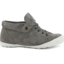 Femme Palladium Baskets montantes en Velours de Cuir Gaetane gris moyen