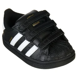 Enfant Adidas Baskets Superstar en Cuir à scratch noir/blanc