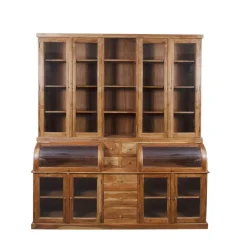 Online Bois & Chiffons Bibliothèque 2 corps grand modèle Acacia Cara Marron - 209x52x232 cm