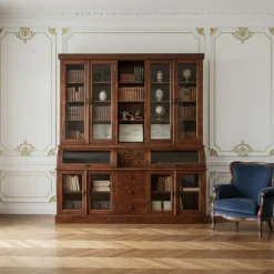 Online Bois & Chiffons Bibliothèque 2 corps grand modèle Acacia Cara Marron - 209x52x232 cm