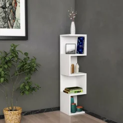 Wooden Art Bibliothèque Alin blanche - 25x95x27 cm