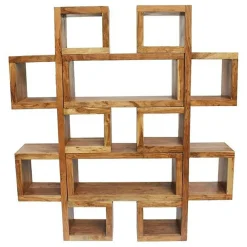 Bois & Chiffons Bibliothèque asymétrique acacia greco miel - 75x30x185 cm