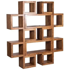 Bois & Chiffons Bibliothèque asymétrique acacia greco miel - 75x30x185 cm