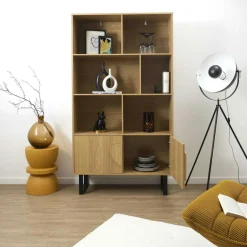 Online Home Deco Factory Bibliothèque Calypso marron/noir - 100x35x180 cm