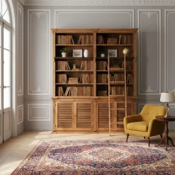 Bois & Chiffons Bibliothèque échelle GM en acacia massif Marron - 200x45x235 cm