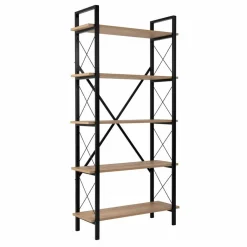 Homitis Bibliothèque Elysian chêne/noir - 180x90x33.5 cm