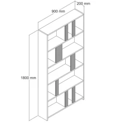 Sale Wooden Art Bibliothèque lima noyer - 90x180x20 cm