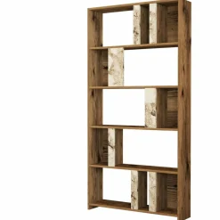 Homitis Bibliothèque Lima noyer/blanc - 90x180x20 cm