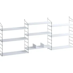 Wooden Art Bibliothèque lungo blanc/noir - 85x216x20 cm