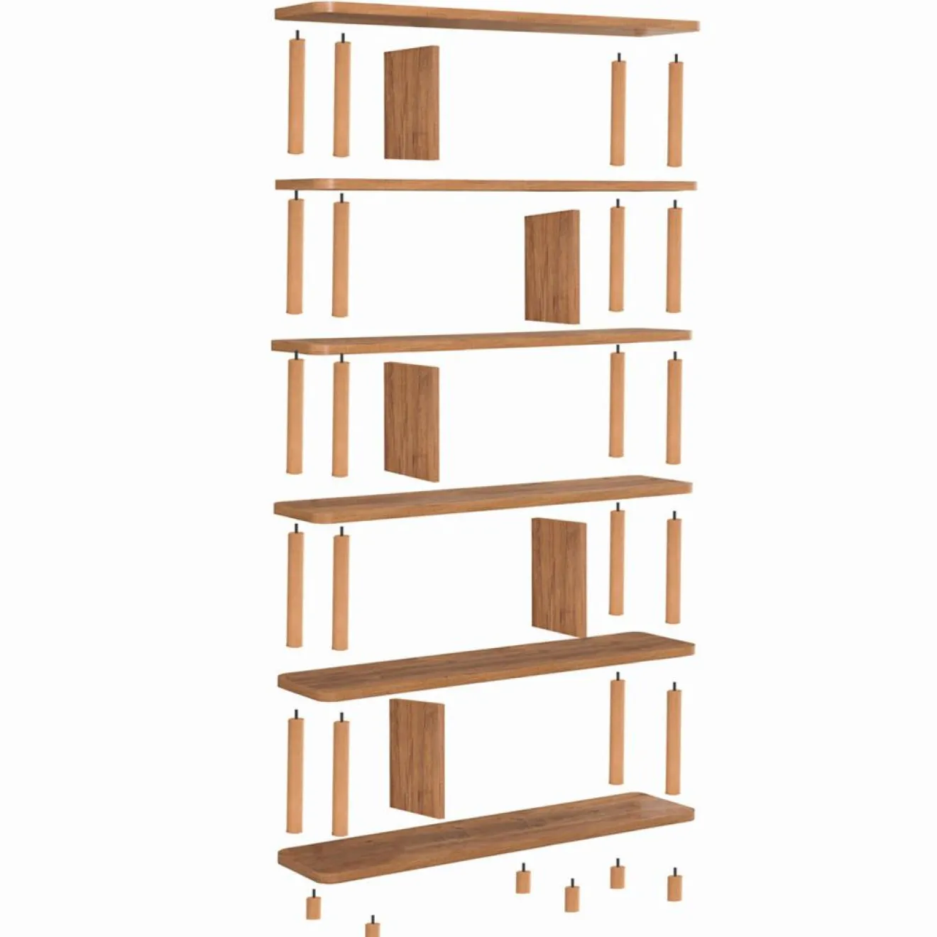 Wooden Art Bibliothèque Meta pin atlantique - 120x168.5x28 cm