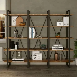 Wooden Art Bibliothèque ML4 marron - 219.6x34x180 cm