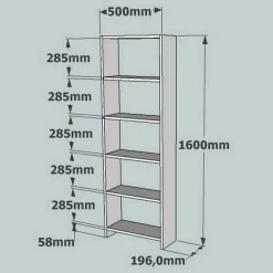 Wooden Art Bibliothèque new blanc - 160x50x19.6 cm