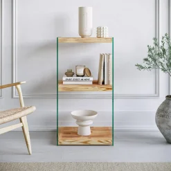 Clearance Wooden Art Bibliothèque Niagara chêne - 40x80x35 cm