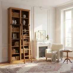 New Bois & Chiffons Bibliothèque ouverte échelle 200 cm Acacia Emma II Marron - 100x35x200 cm