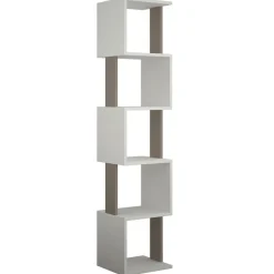 Wooden Art Bibliothèque Piri blanc/mocha - 35x161x30 cm