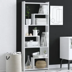 Hot Wooden Art Bibliothèque prins blanche - 60x150x15 cm