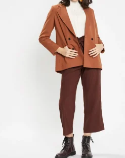 Femme Galeries Lafayette Blazer croisé en Laine mélangée Celeste marron