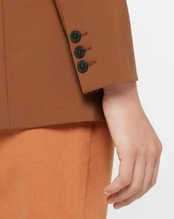 Femme Galeries Lafayette Blazer croisé en Laine mélangée Celeste marron