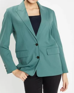 Online Galeries Lafayette Blazer droit en Laine mélangée Cléo Oversize vert