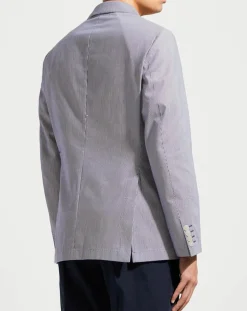 Best Hackett London Blazer en Coton & Lin Milleraie bleu/blanc