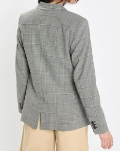 Femme Marc O'Polo Blazer en Laine mélangée à carreaux gris