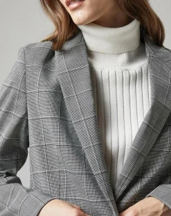Femme Marc O'Polo Blazer en Laine mélangée à carreaux gris