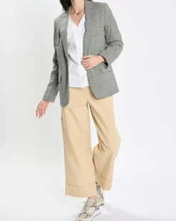 Femme Marc O'Polo Blazer en Laine mélangée à carreaux gris