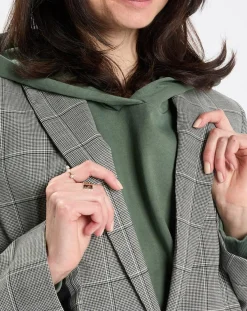 Femme Marc O'Polo Blazer en Laine mélangée à carreaux gris