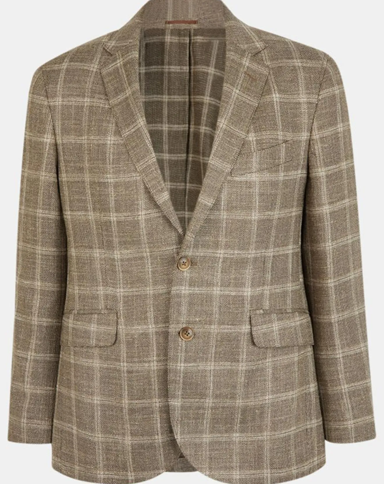 Homme Hackett London Blazer en Laine mélangée à carreaux beige/marron