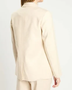 New Scotch & Soda Blazer en Lin mélangé écru