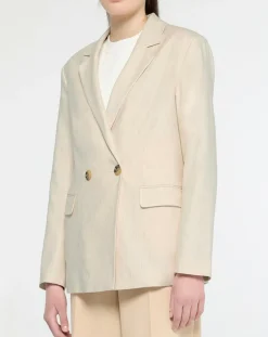 New Scotch & Soda Blazer en Lin mélangé écru