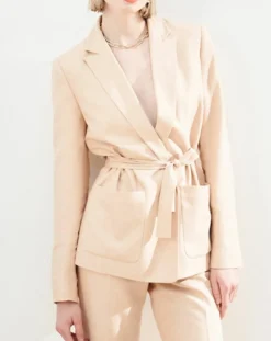 Caroll Blazer en Lin mélangé Isaline teint