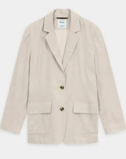 Femme Yerse Blazer en Lin mélangé Marianne beige