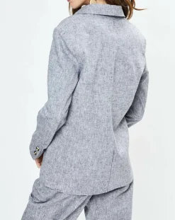 Yerse Blazer en Lin mélangé Marianne bleu marine