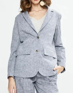 Yerse Blazer en Lin mélangé Marianne bleu marine