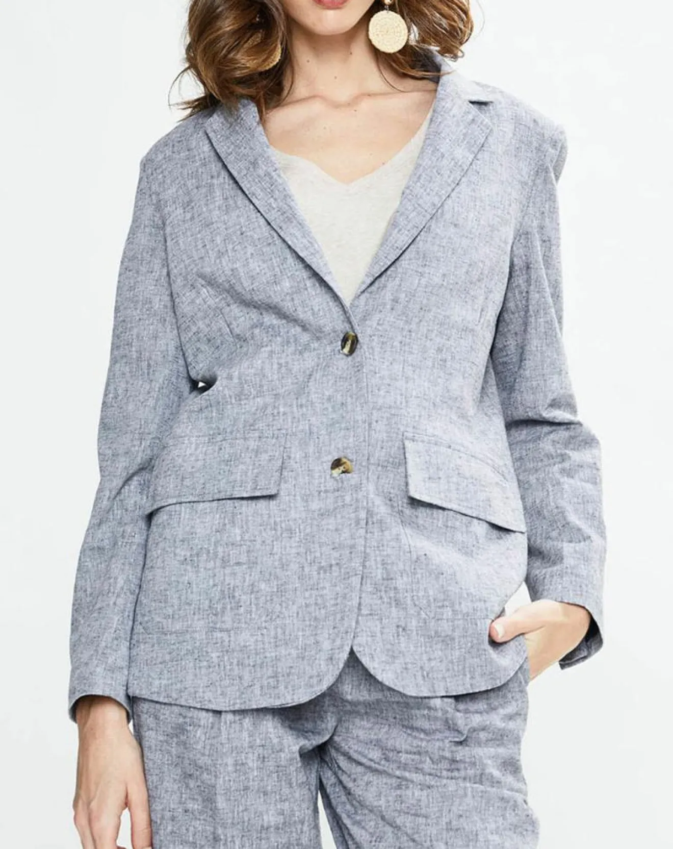 Yerse Blazer en Lin mélangé Marianne bleu marine