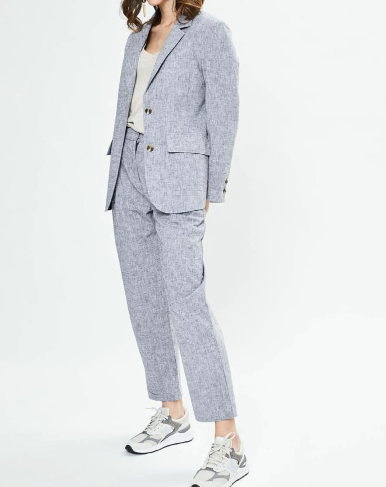 Yerse Blazer en Lin mélangé Marianne bleu marine