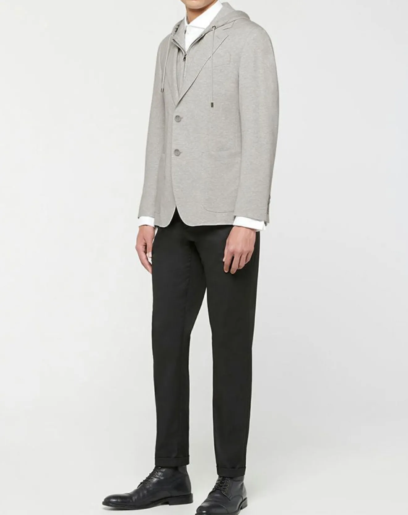 Clearance Hackett London Blazer Hoodie à capuche amovible gris clair